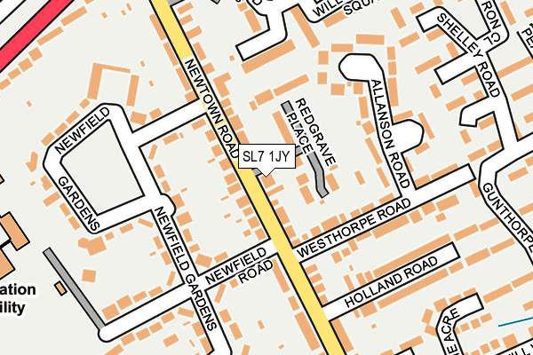 SL7 1JY map - OS OpenMap – Local (Ordnance Survey)