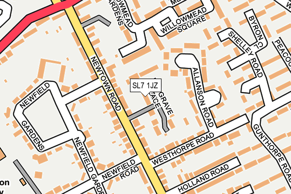 SL7 1JZ map - OS OpenMap – Local (Ordnance Survey)