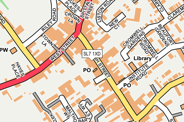 SL7 1XD map - OS OpenMap – Local (Ordnance Survey)