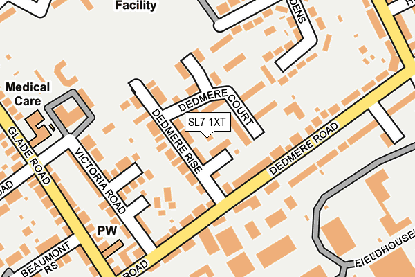 SL7 1XT map - OS OpenMap – Local (Ordnance Survey)