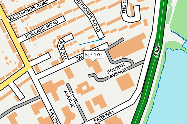 SL7 1YG map - OS OpenMap – Local (Ordnance Survey)