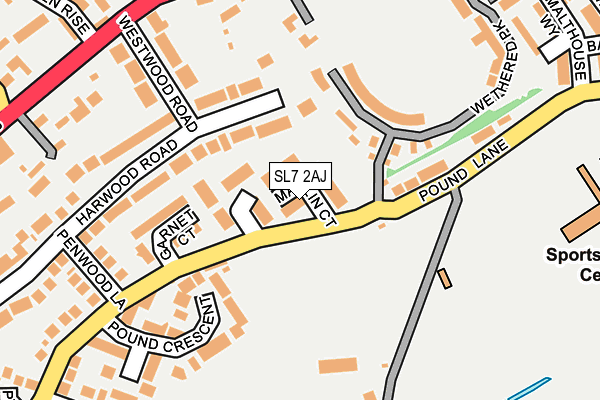 SL7 2AJ map - OS OpenMap – Local (Ordnance Survey)