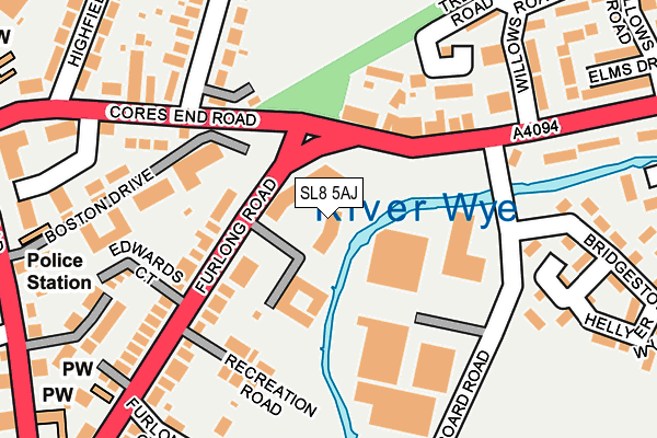 SL8 5AJ map - OS OpenMap – Local (Ordnance Survey)