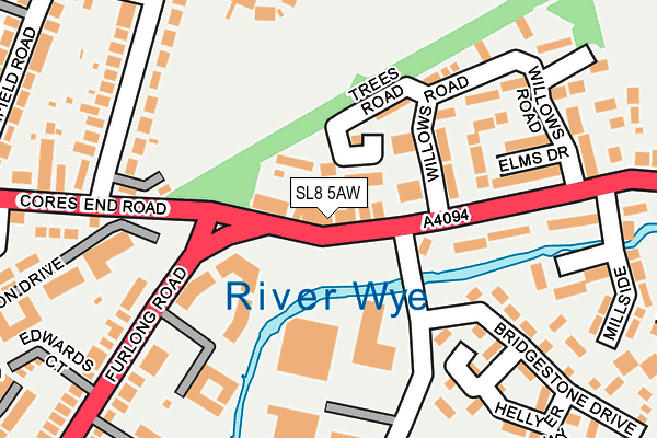 SL8 5AW map - OS OpenMap – Local (Ordnance Survey)