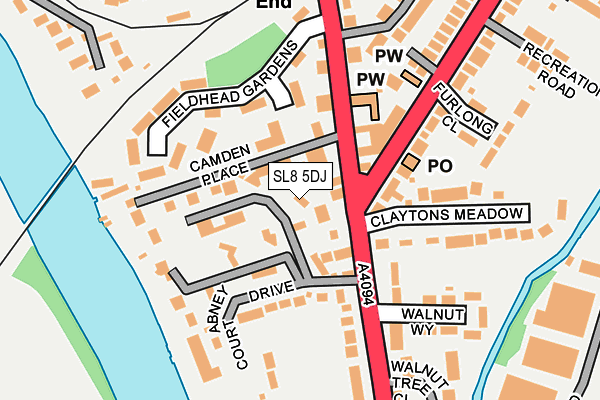 SL8 5DJ map - OS OpenMap – Local (Ordnance Survey)