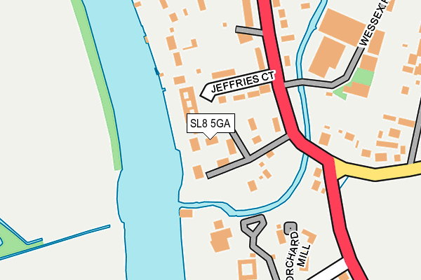 SL8 5GA map - OS OpenMap – Local (Ordnance Survey)