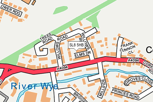 SL8 5HB map - OS OpenMap – Local (Ordnance Survey)