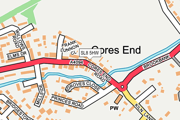 SL8 5HW map - OS OpenMap – Local (Ordnance Survey)