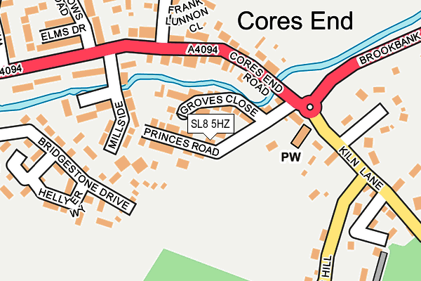 SL8 5HZ map - OS OpenMap – Local (Ordnance Survey)