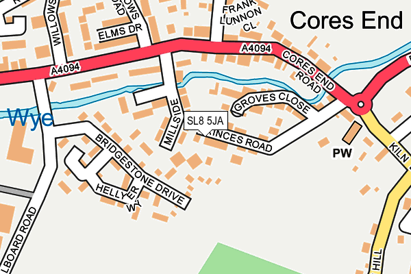 SL8 5JA map - OS OpenMap – Local (Ordnance Survey)