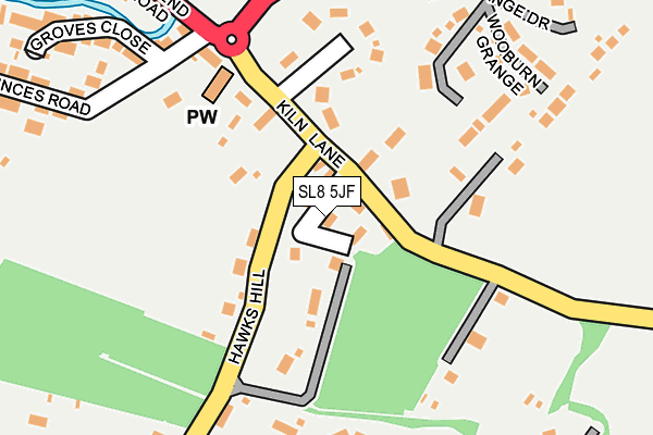 SL8 5JF map - OS OpenMap – Local (Ordnance Survey)