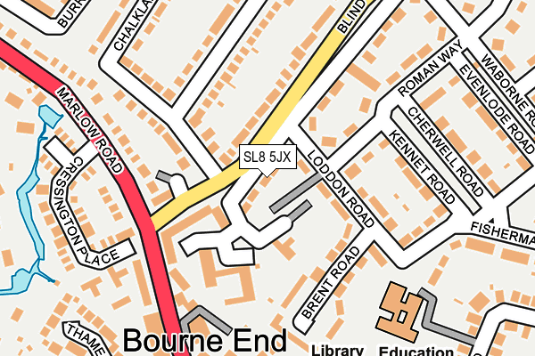SL8 5JX map - OS OpenMap – Local (Ordnance Survey)