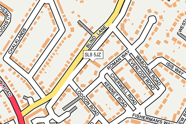 SL8 5JZ map - OS OpenMap – Local (Ordnance Survey)