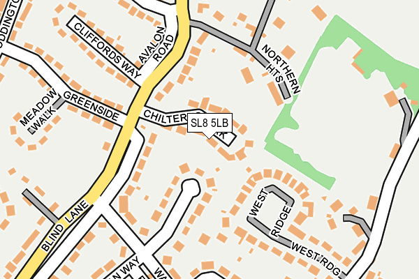 SL8 5LB map - OS OpenMap – Local (Ordnance Survey)