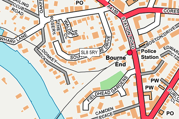 SL8 5RY map - OS OpenMap – Local (Ordnance Survey)