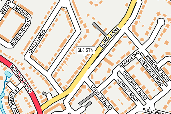 SL8 5TN map - OS OpenMap – Local (Ordnance Survey)