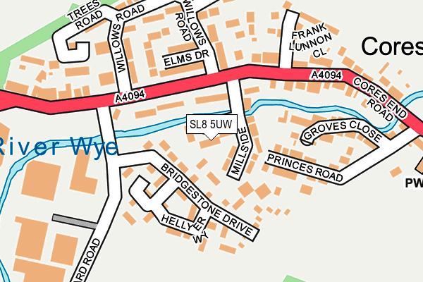 SL8 5UW map - OS OpenMap – Local (Ordnance Survey)
