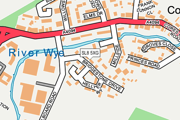 SL8 5XG map - OS OpenMap – Local (Ordnance Survey)