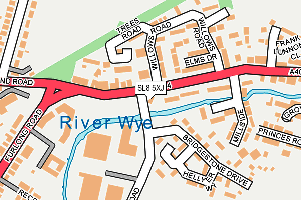 SL8 5XJ map - OS OpenMap – Local (Ordnance Survey)