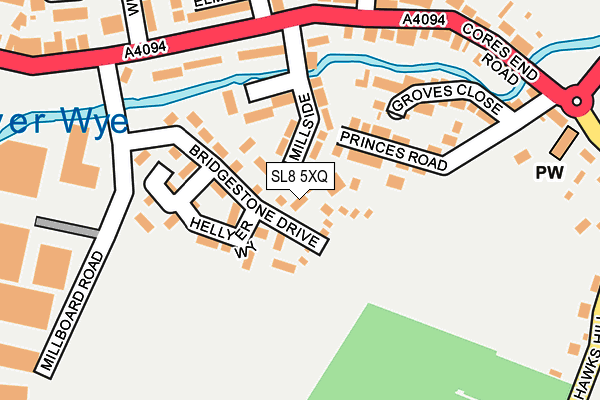 SL8 5XQ map - OS OpenMap – Local (Ordnance Survey)