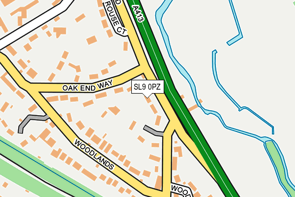 SL9 0PZ map - OS OpenMap – Local (Ordnance Survey)