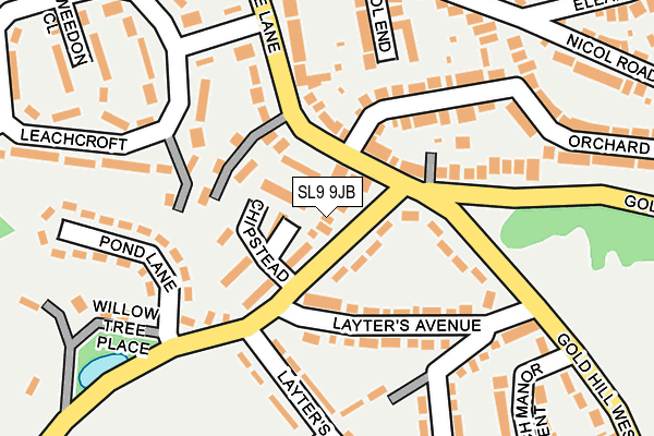 SL9 9JB map - OS OpenMap – Local (Ordnance Survey)