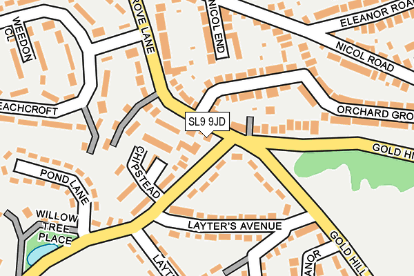 SL9 9JD map - OS OpenMap – Local (Ordnance Survey)
