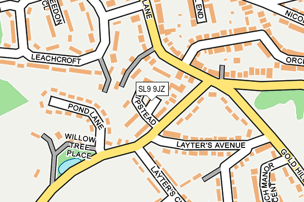 SL9 9JZ map - OS OpenMap – Local (Ordnance Survey)