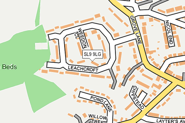SL9 9LG map - OS OpenMap – Local (Ordnance Survey)
