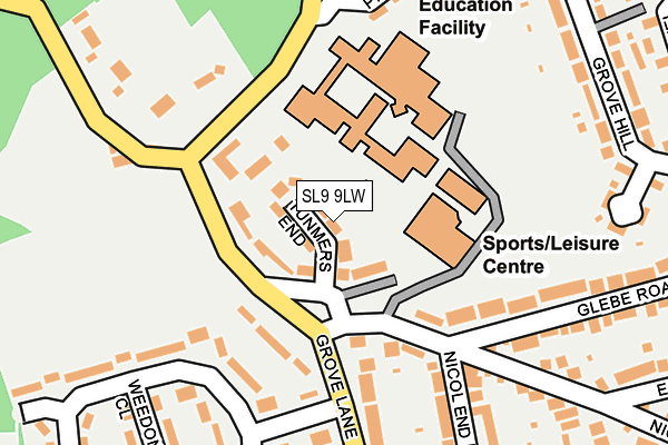 SL9 9LW map - OS OpenMap – Local (Ordnance Survey)