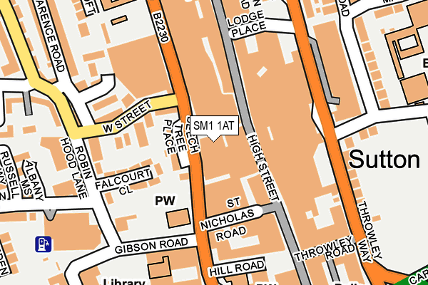 SM1 1AT map - OS OpenMap – Local (Ordnance Survey)