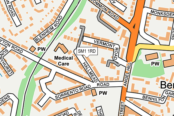 SM1 1RD map - OS OpenMap – Local (Ordnance Survey)