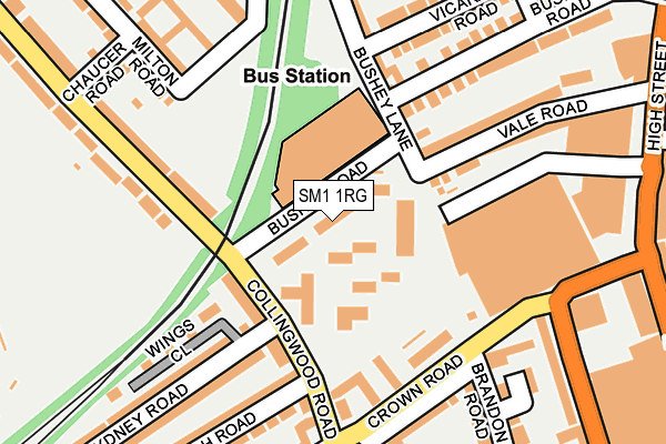 SM1 1RG map - OS OpenMap – Local (Ordnance Survey)