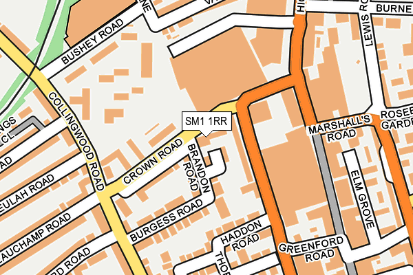 SM1 1RR map - OS OpenMap – Local (Ordnance Survey)