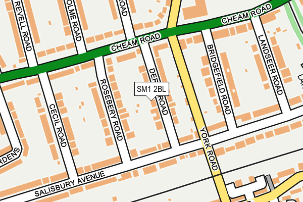 SM1 2BL map - OS OpenMap – Local (Ordnance Survey)