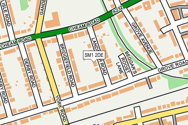 SM1 2DE map - OS OpenMap – Local (Ordnance Survey)