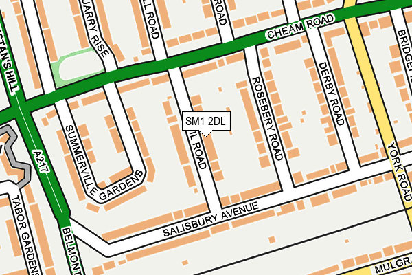 SM1 2DL map - OS OpenMap – Local (Ordnance Survey)