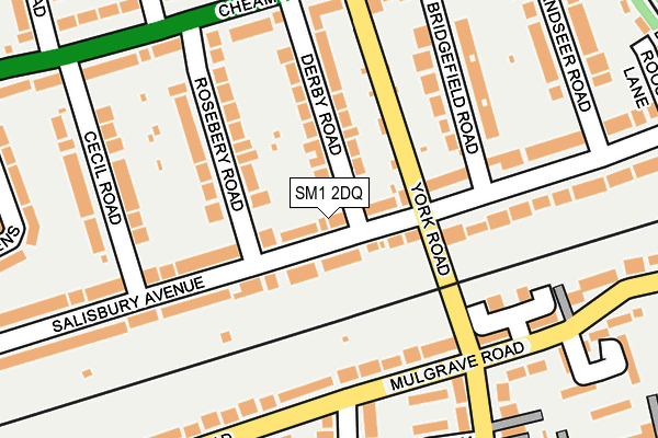 SM1 2DQ map - OS OpenMap – Local (Ordnance Survey)