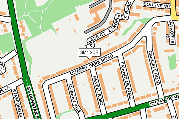 SM1 2DR map - OS OpenMap – Local (Ordnance Survey)