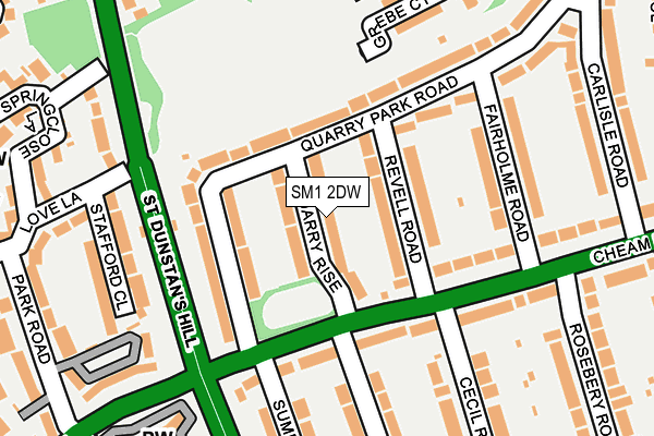 SM1 2DW map - OS OpenMap – Local (Ordnance Survey)
