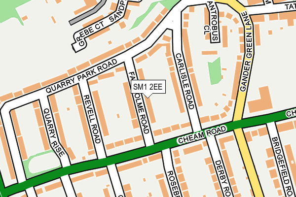 SM1 2EE map - OS OpenMap – Local (Ordnance Survey)