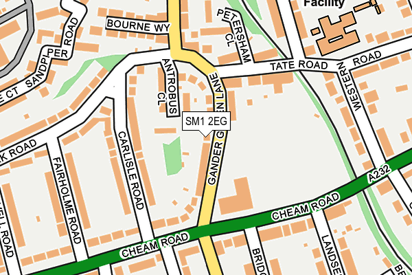 SM1 2EG map - OS OpenMap – Local (Ordnance Survey)