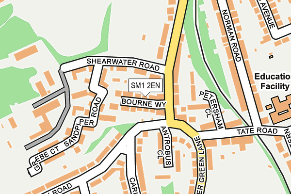 SM1 2EN map - OS OpenMap – Local (Ordnance Survey)