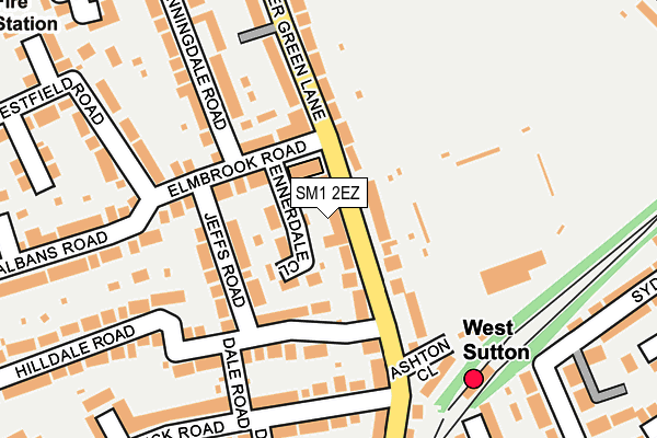 SM1 2EZ map - OS OpenMap – Local (Ordnance Survey)
