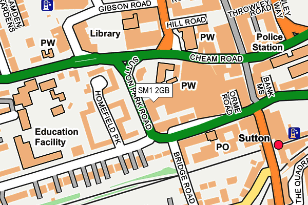 SM1 2GB map - OS OpenMap – Local (Ordnance Survey)