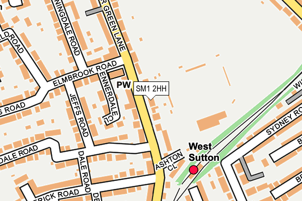 SM1 2HH map - OS OpenMap – Local (Ordnance Survey)