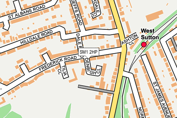 SM1 2HP map - OS OpenMap – Local (Ordnance Survey)