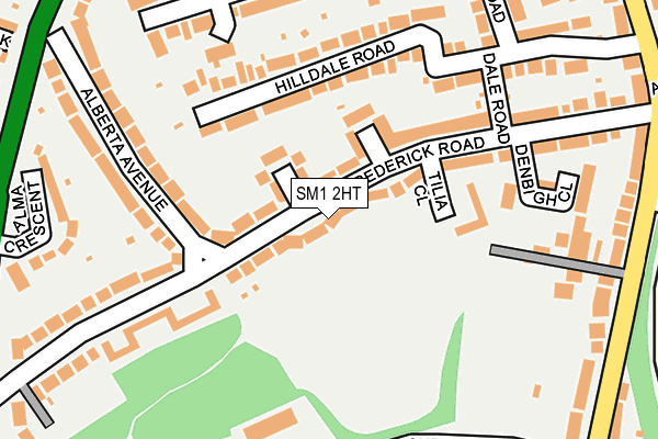 SM1 2HT map - OS OpenMap – Local (Ordnance Survey)