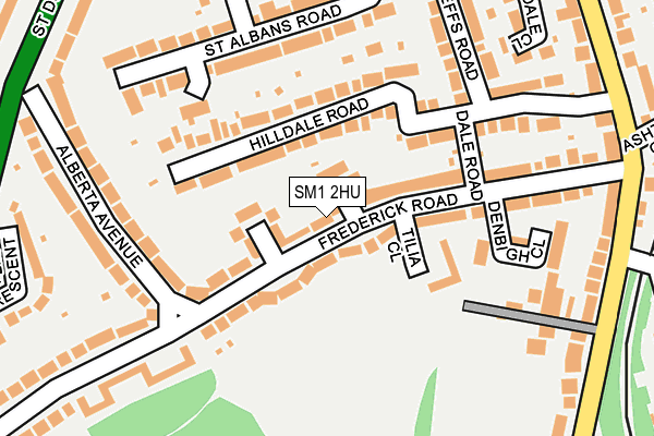 SM1 2HU map - OS OpenMap – Local (Ordnance Survey)