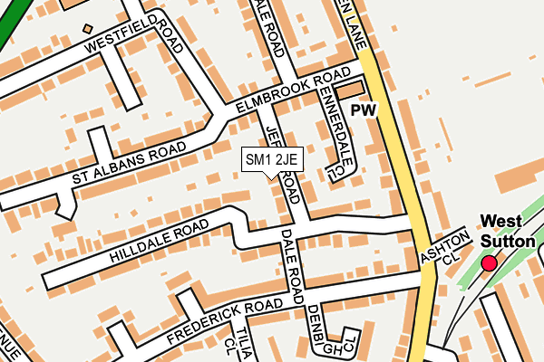 SM1 2JE map - OS OpenMap – Local (Ordnance Survey)